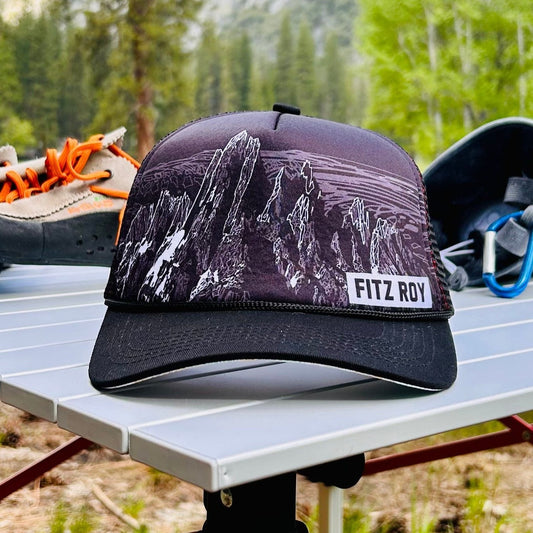 Front view of the Fitz Roy trucker hat | HikerSight brand