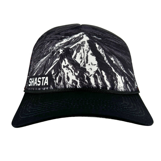  Front view of the Shasta trucker hat | HikerSight brand