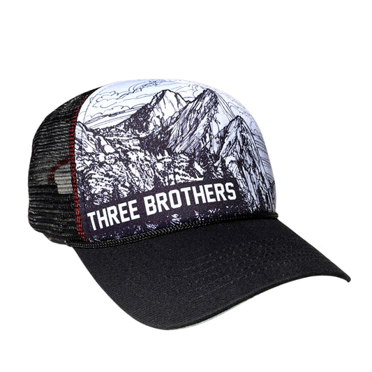 A Three Brothers Mountain Trucker Hat side profile | Hiker Sight 